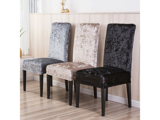 Set 6 VelvetLux Cover – huse elastice catifelate pentru scaune